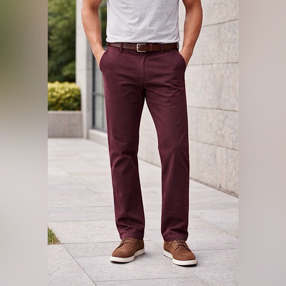 Banana Republic Aiden Chino Pants Cotton 36 Waist Purple Basil
